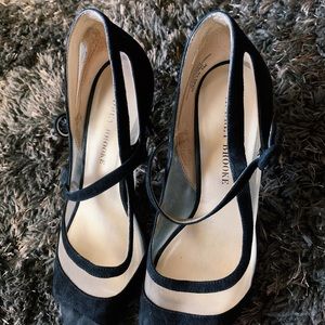 Audrey Brooke Black Heel with Strap